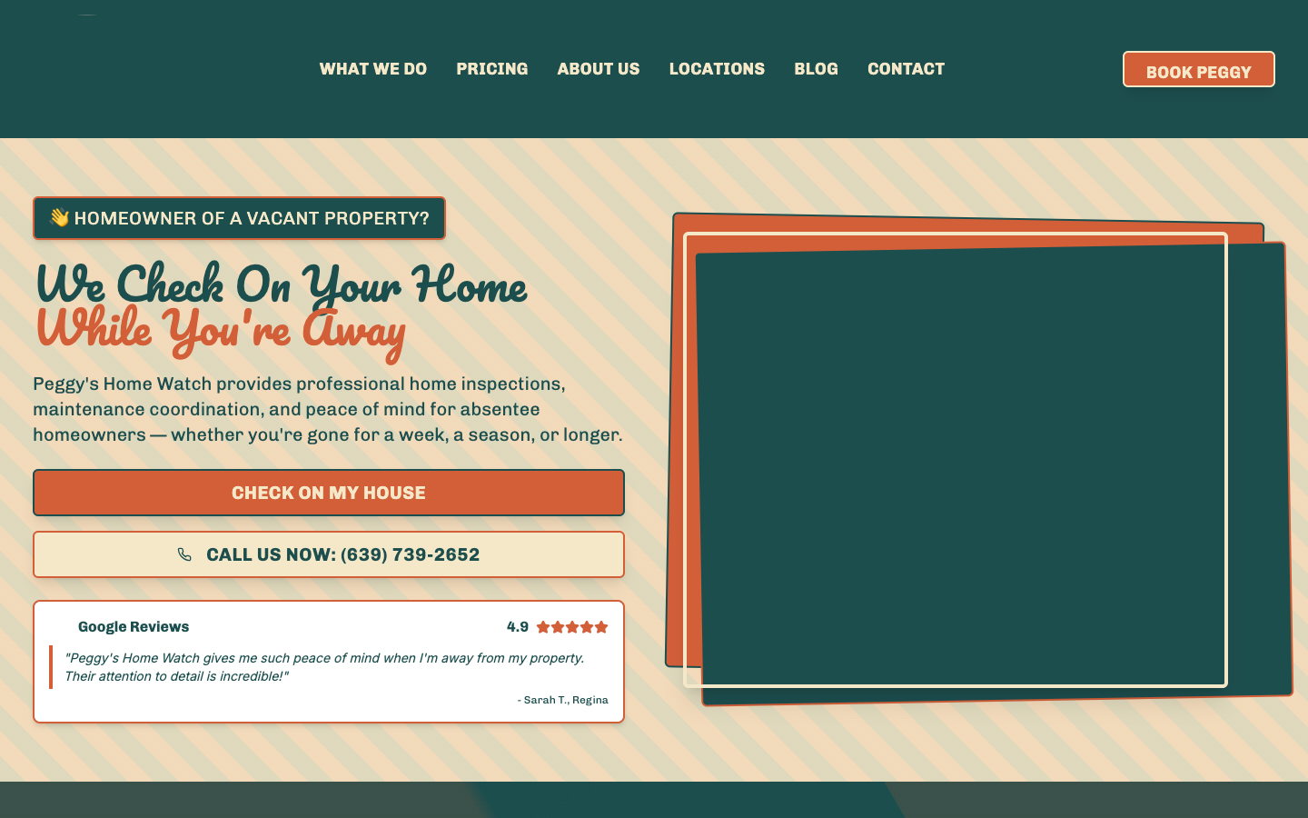 Peggy's Home Watch website