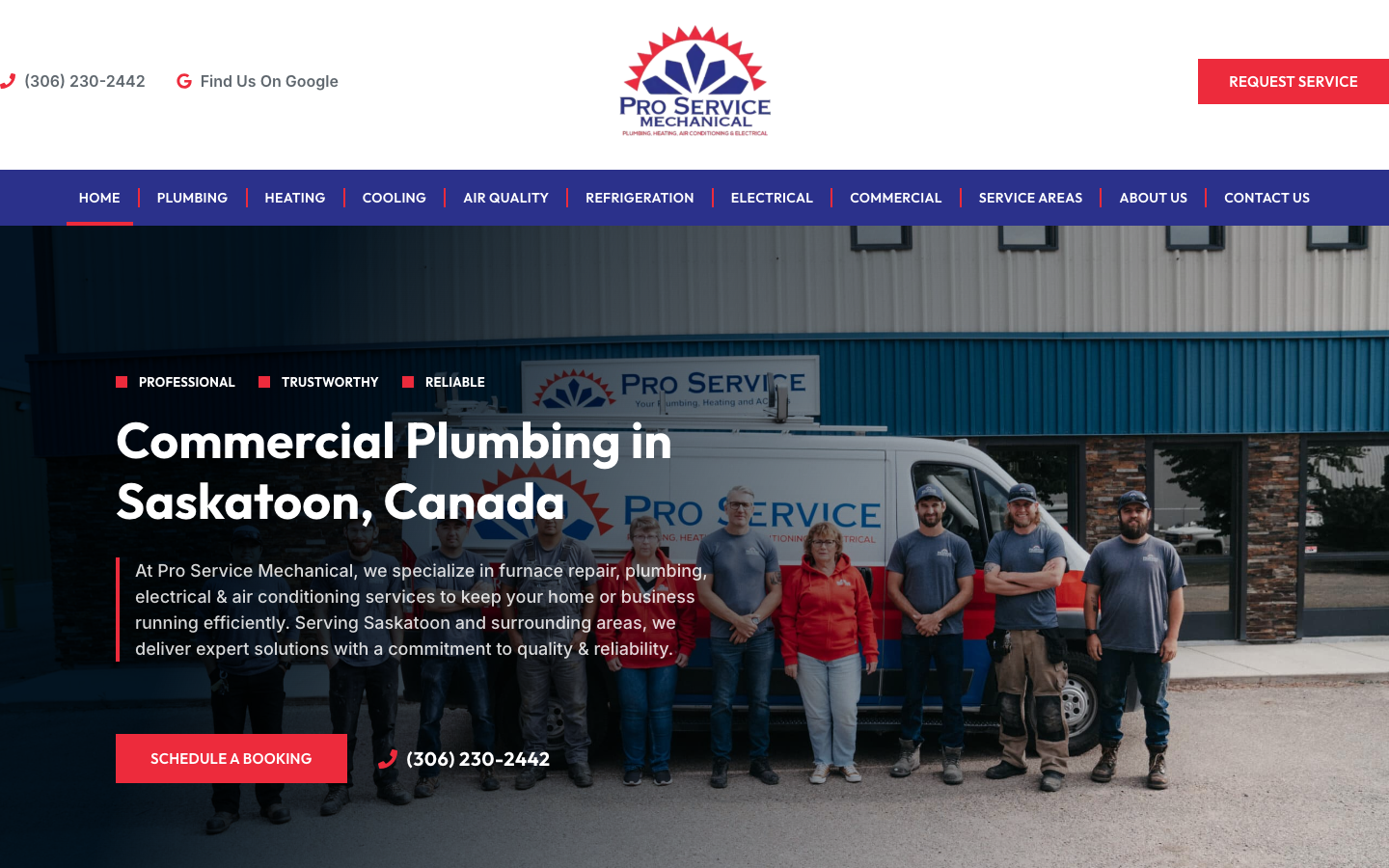 Pro Service Mechanical website